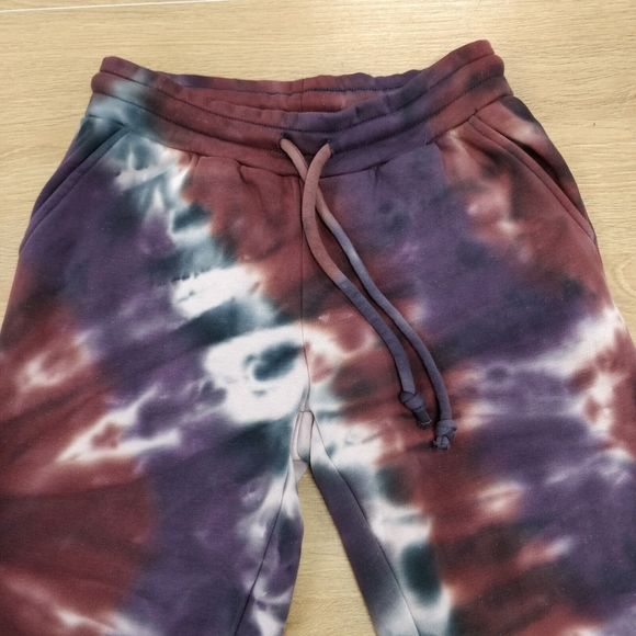 $88 NEW Chaser Mika Tie Dye Joggers Sweatpants Purple Red Cotton Sorona Blend XS - Picture 3 of 8